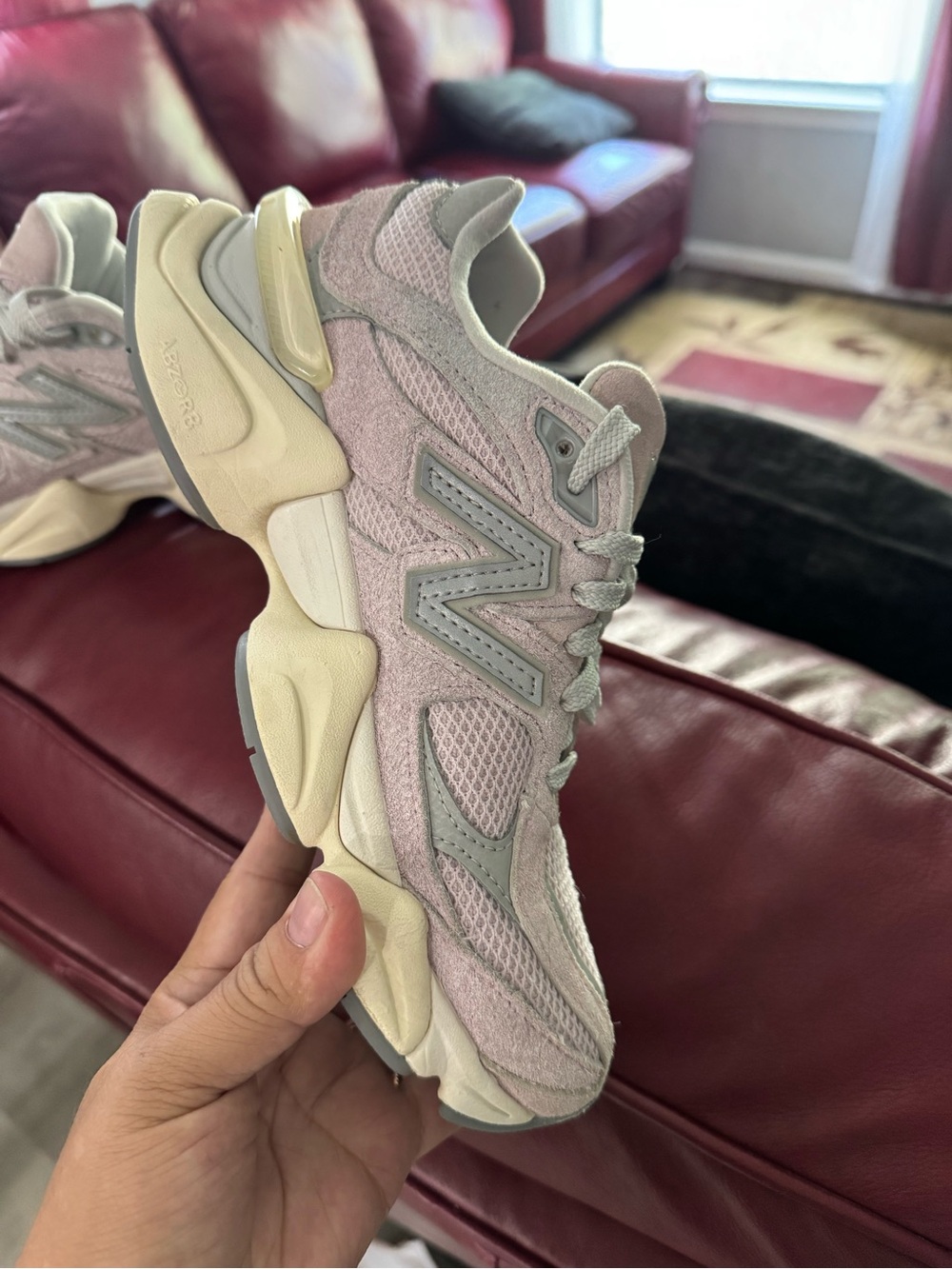 New Balance 9060 Women's Pink and Gray Chunky Sneaker